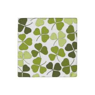 Green Clover in a Variety of Shades Stone Magnet