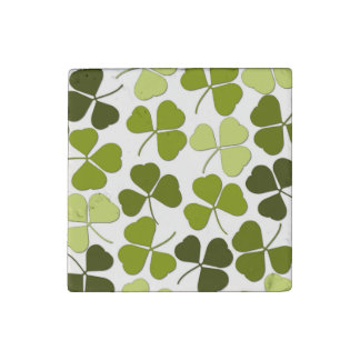 Green Clover in a Variety of Shades Stone Magnet