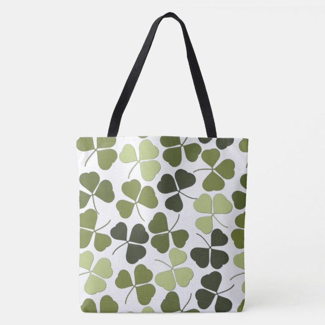 Green Clover in a Variety of Shades Tote Bag (Front)