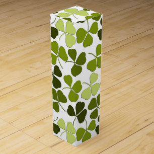 Green Clover in a Variety of Shades Wine Box