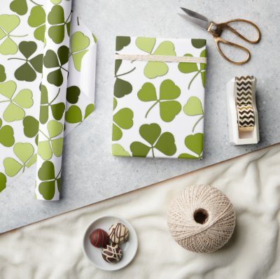 Green Clover in a Variety of Shades Wrapping Paper