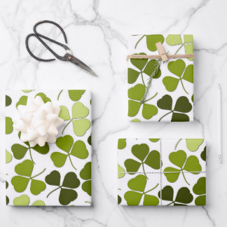 Green Clover in a Variety of Shades Wrapping Paper Sheets