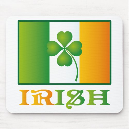 Green Clover Irish Flag St Patricks Day Mouse Pad