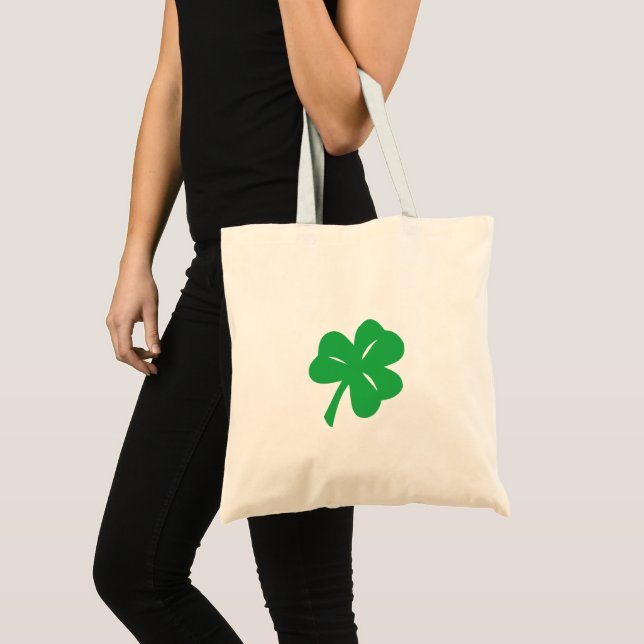 Green Clover Leaf Budget Tote Bag (Front (Product))