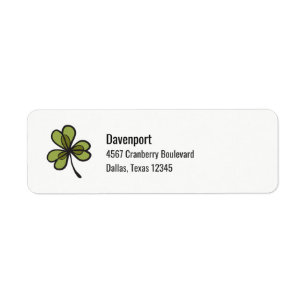 Green Clover Leaf Label