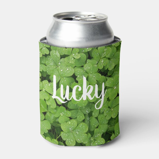 Green clover lucky can cooler. can cooler (Can Front)