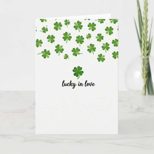 Green Clover Lucky Love Card (Front)