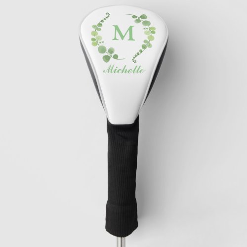 Green Clover Lucky Monogram Golf Head Cover