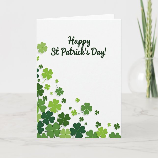 Green Clover Pattern Card (Front)