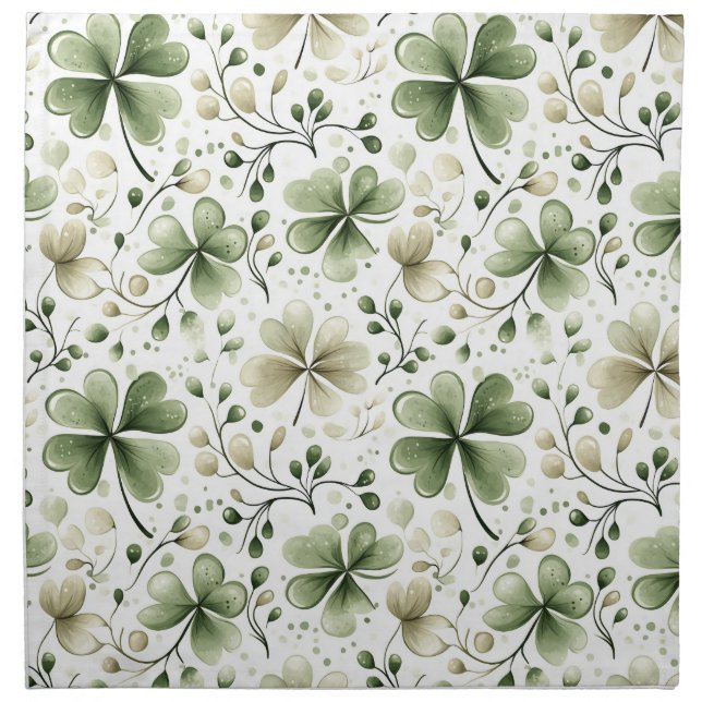 Green Clover Pattern • St. Patrick’s Day  Cloth Napkin (Front)