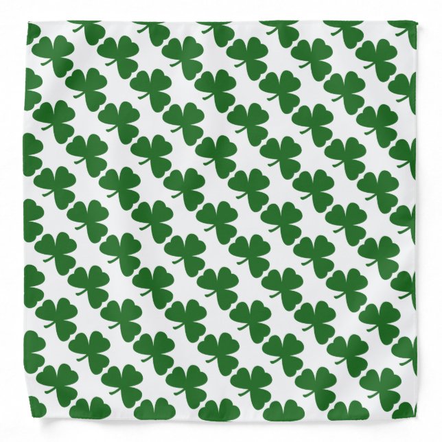 Green Clover Pattern St. Patrick's Day  Bandana (Front)