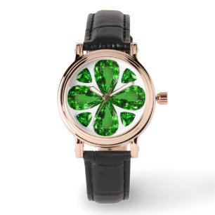 Green Clover Pattern Watch