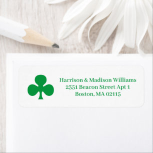 Green clover personalized custom Return Address Label
