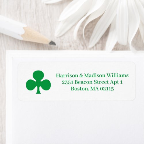 Green clover personalized custom Return Address  Label
