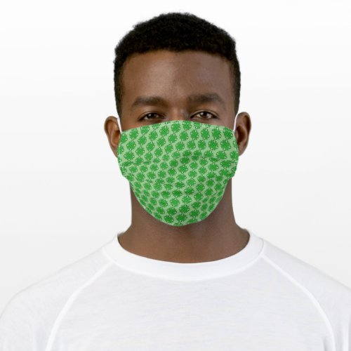 Green Clover Ribbon by Kenneth Yoncich Adult Cloth Face Mask