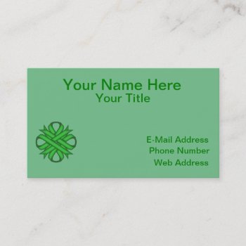 Green Clover Ribbon By Kenneth Yoncich Business Card by KennethYoncich at Zazzle
