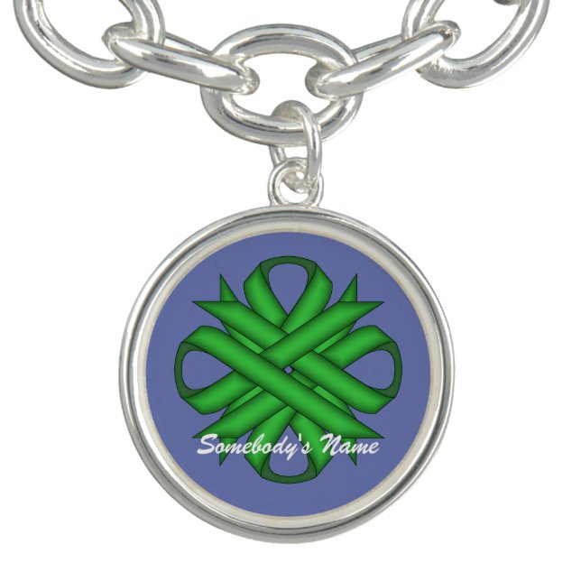 Green Clover Ribbon by Kenneth Yoncich Charm Bracelet (Design)