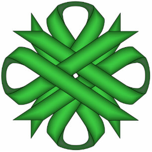 Green Clover Ribbon by Kenneth Yoncich Cutout