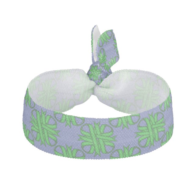 Green Clover Ribbon by Kenneth Yoncich Hair Tie (Front)