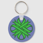 Green Clover Ribbon by Kenneth Yoncich Keychain