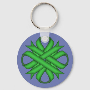 Green Clover Ribbon by Kenneth Yoncich Keychain