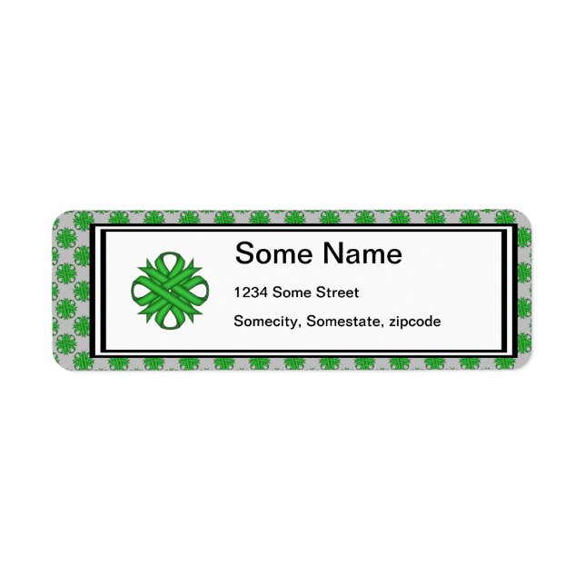 Green Clover Ribbon by Kenneth Yoncich Label (Front)