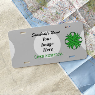 Green Clover Ribbon by Kenneth Yoncich License Plate