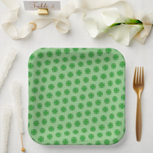 Green Clover Ribbon by Kenneth Yoncich Paper Plates