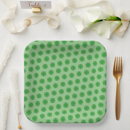 Green Clover Ribbon by Kenneth Yoncich Paper Plates