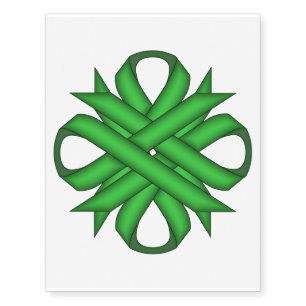 Green Clover Ribbon by Kenneth Yoncich Temporary Tattoos