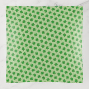 Green Clover Ribbon by Kenneth Yoncich Trinket Tray