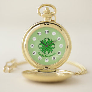 Green Clover Ribbon (CHN/JPf) by K Yoncich Pocket Watch