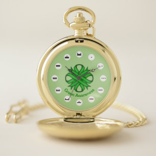 Green Clover Ribbon (Mf) by K Yoncich Pocket Watch