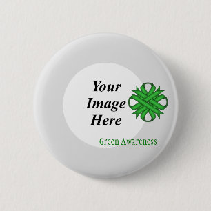 Green Clover Ribbon Template by Kenneth Yoncich Button