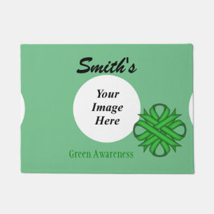 Green Clover Ribbon Template by Kenneth Yoncich Doormat