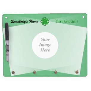 Green Clover Ribbon Template by Kenneth Yoncich Dry Erase Board With Keychain Holder