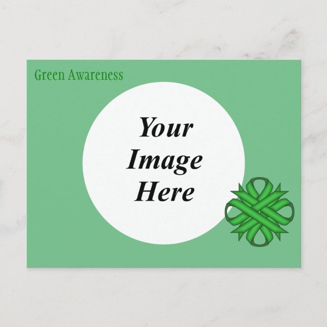 Green Clover Ribbon Template by Kenneth Yoncich Postcard (Front)