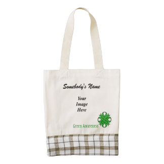 Green Clover Ribbon Template Zazzle HEART Tote Bag