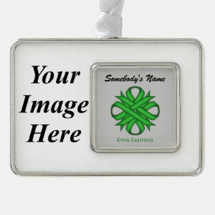 Green Clover Ribbon Tmpl (H-I) by Kenneth Yoncich Ornament