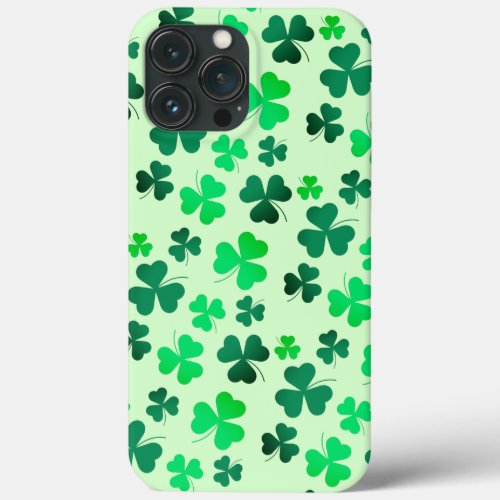 Green Clover Shamrock Ireland Irish Retro Elegant iPhone 13 Pro Max Case