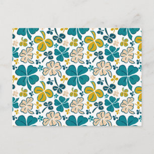 Green Clover Shamrock Pattern St. Patrick`s Day Postcard