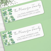 Green Clover Shamrock Return Address