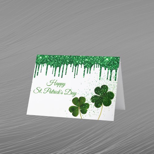 Green Clover Shamrock St Patricks Day Holiday Card