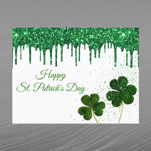 Green Clover Shamrock St Patricks Day Holiday Postcard