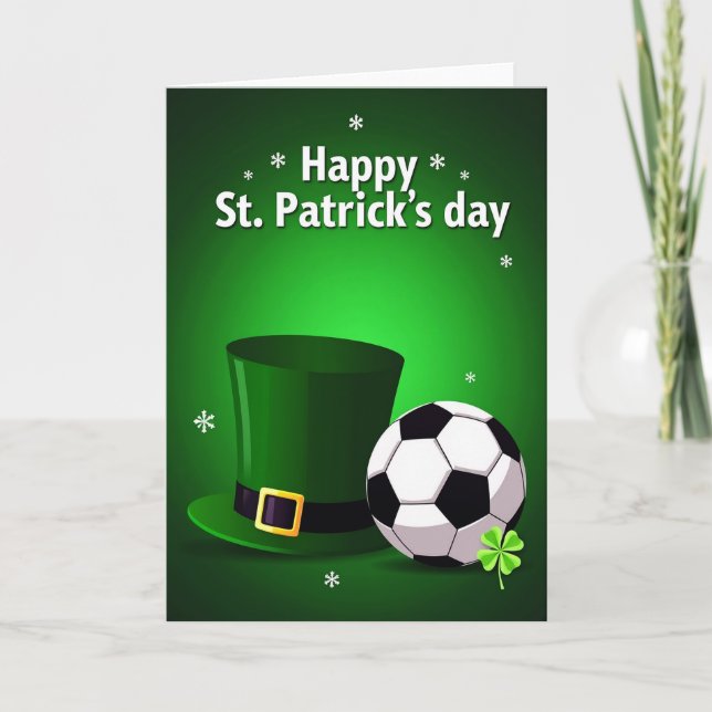 Green Clover Soccer Fun Card (Front)