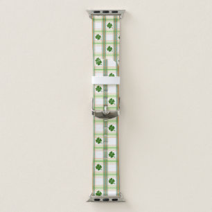 Green Clover St. Patrick's Day Shamrock Plaid Apple Watch Band