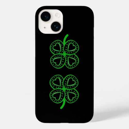 Green Clover with Heart St Patrick iPhone Case