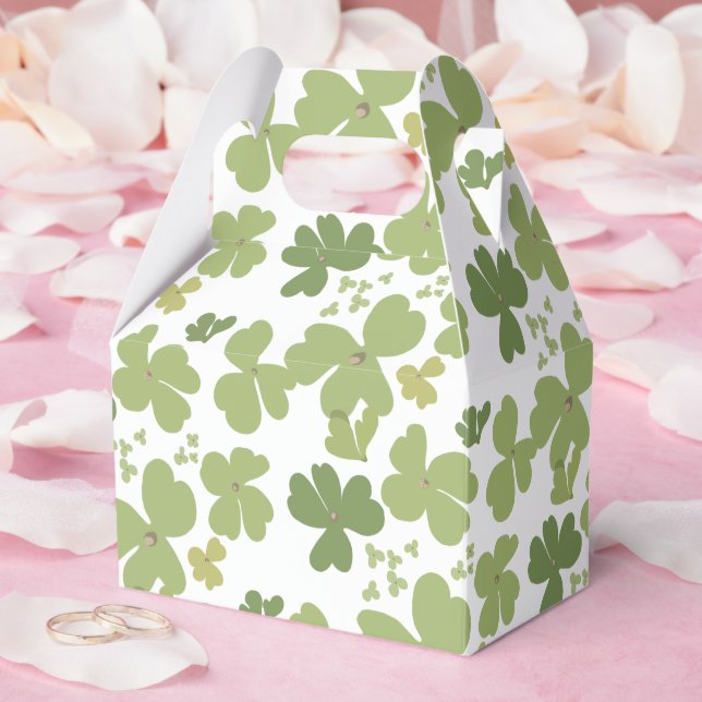 Green Cloverleaf St Patrick Day Garden Party  Favor Boxes (Wedding)