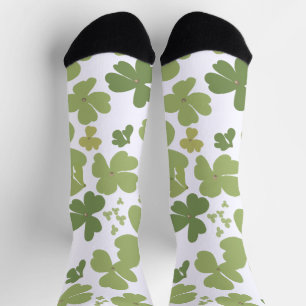Green Cloverleaf St Patrick Day Garden Socks