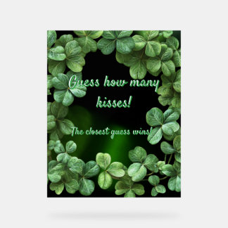 Green Clovers Baby Shower Acrylic Sign